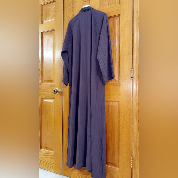 Women’s Abaya Plus Size 6 (3X/4X) Purple Long Sleeve Maxi Beaded Dress NEW - Picture 5 of 8